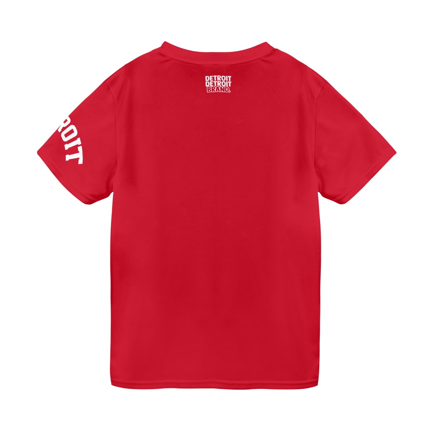 Red "Detroit 313" Graphic T-Shirt with Sleeve Print – Unisex Urban Streetwear Tee