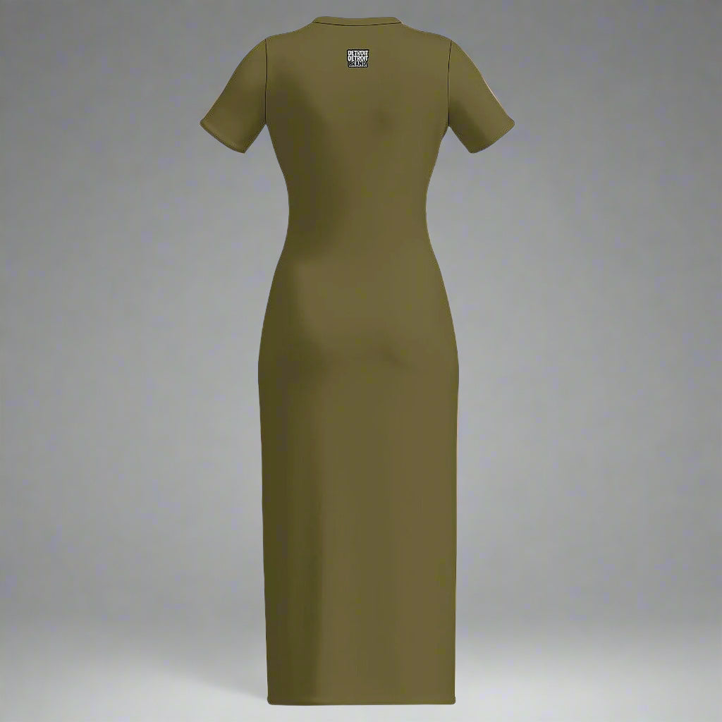 Summer green Short Sleeve Bodycon Maxi Dress