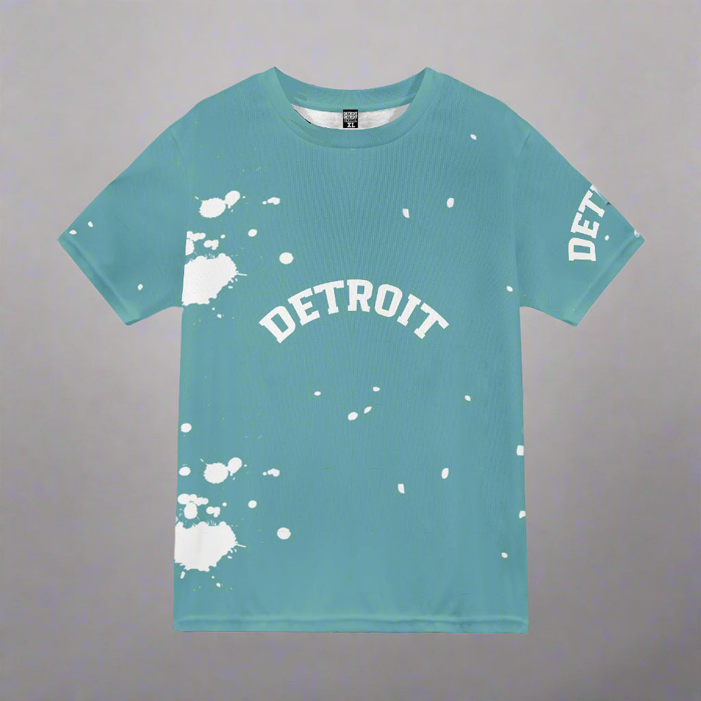 Bold Paint Splatter Detroit Varsity All Over Print Mens T-shirt