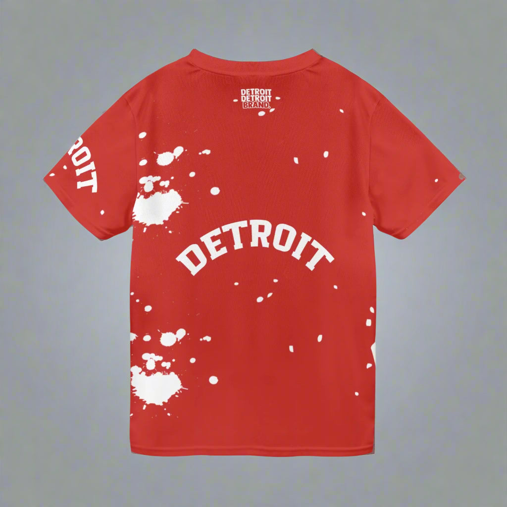 Bold Paint Splatter Detroit Varsity All Over Print Mens T-shirt