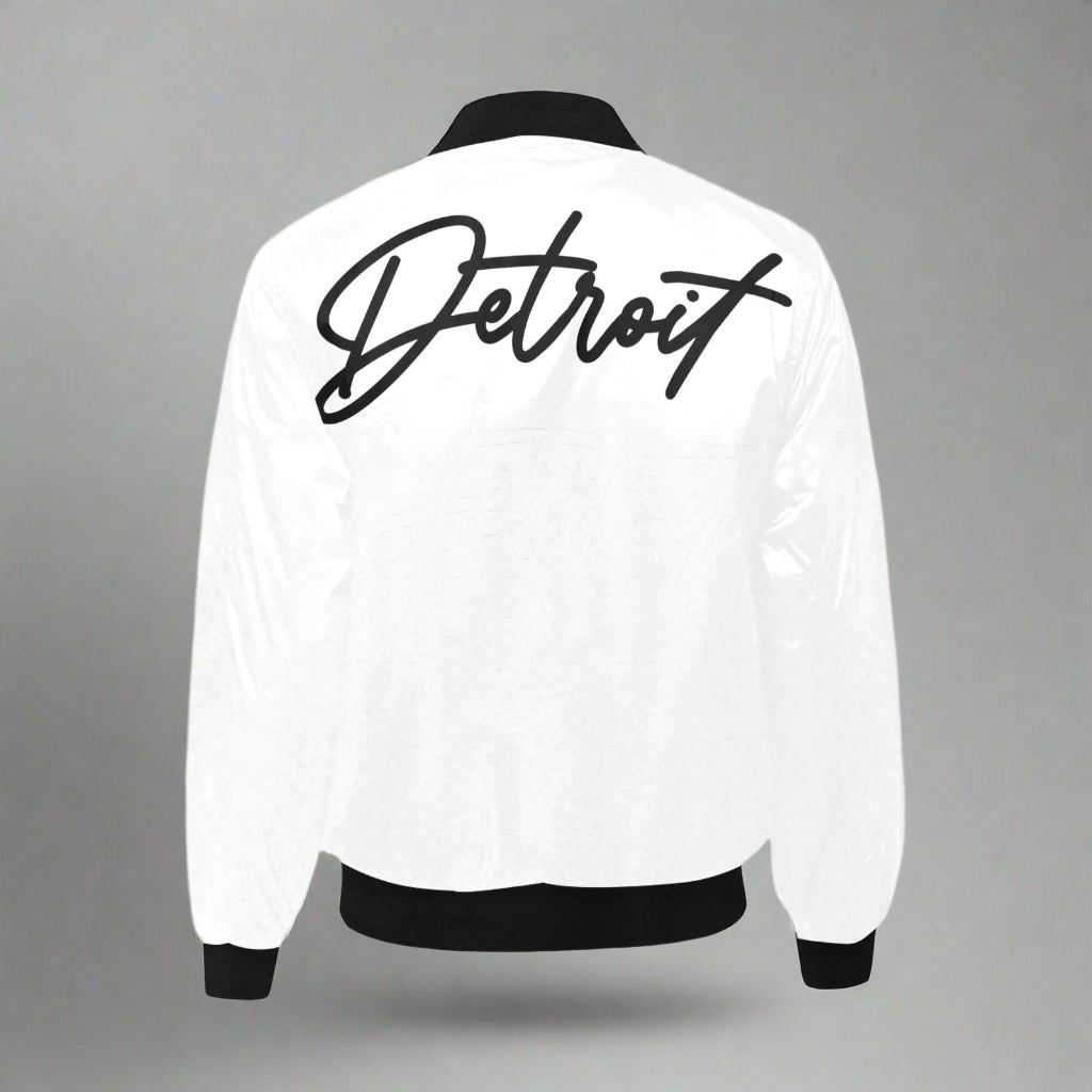 Detroit Signature Bomber Jacket – White Classic Style