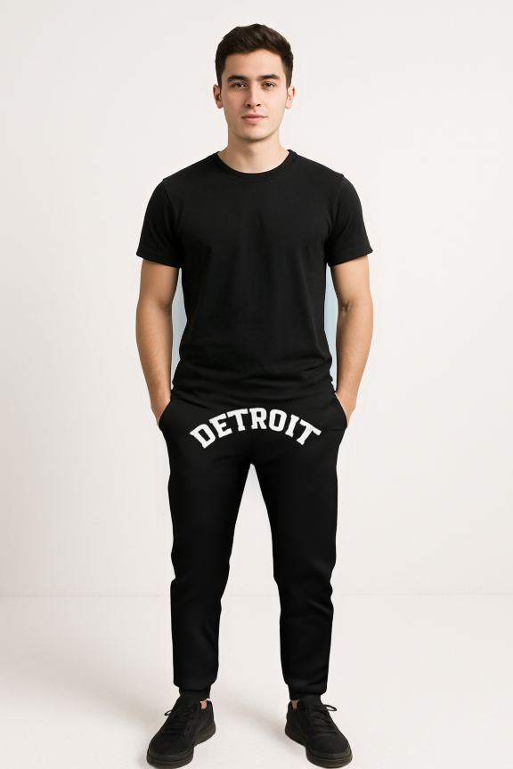 Men’s Black “DETROIT” Jogger Sweatpants
