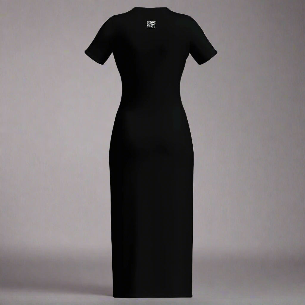 Black Detroit Varsity 313 Short Sleeve Body con Maxi Dress