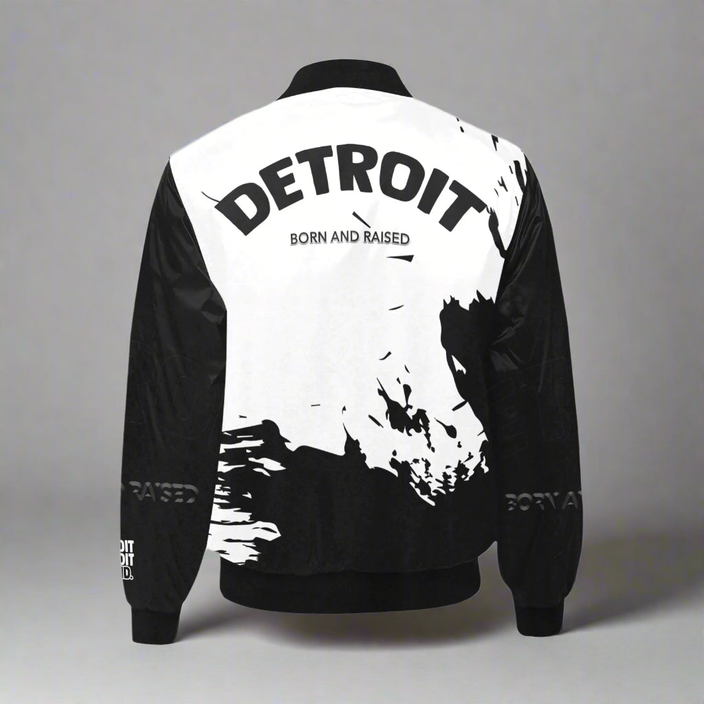 Detroit “Born and Raised” Splatter Bomber Jacket