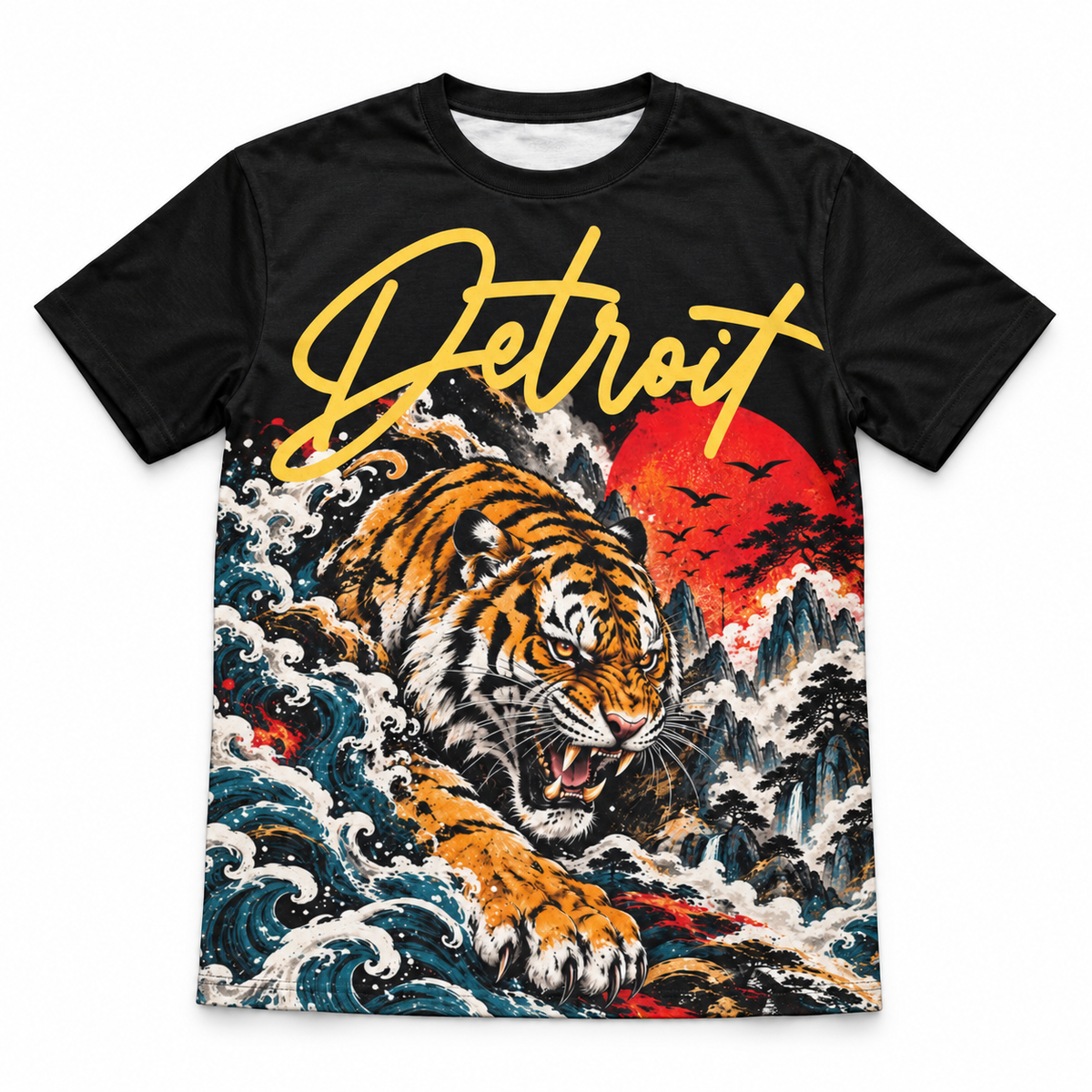 Detroit Tiger Wave Graphic T-Shirt