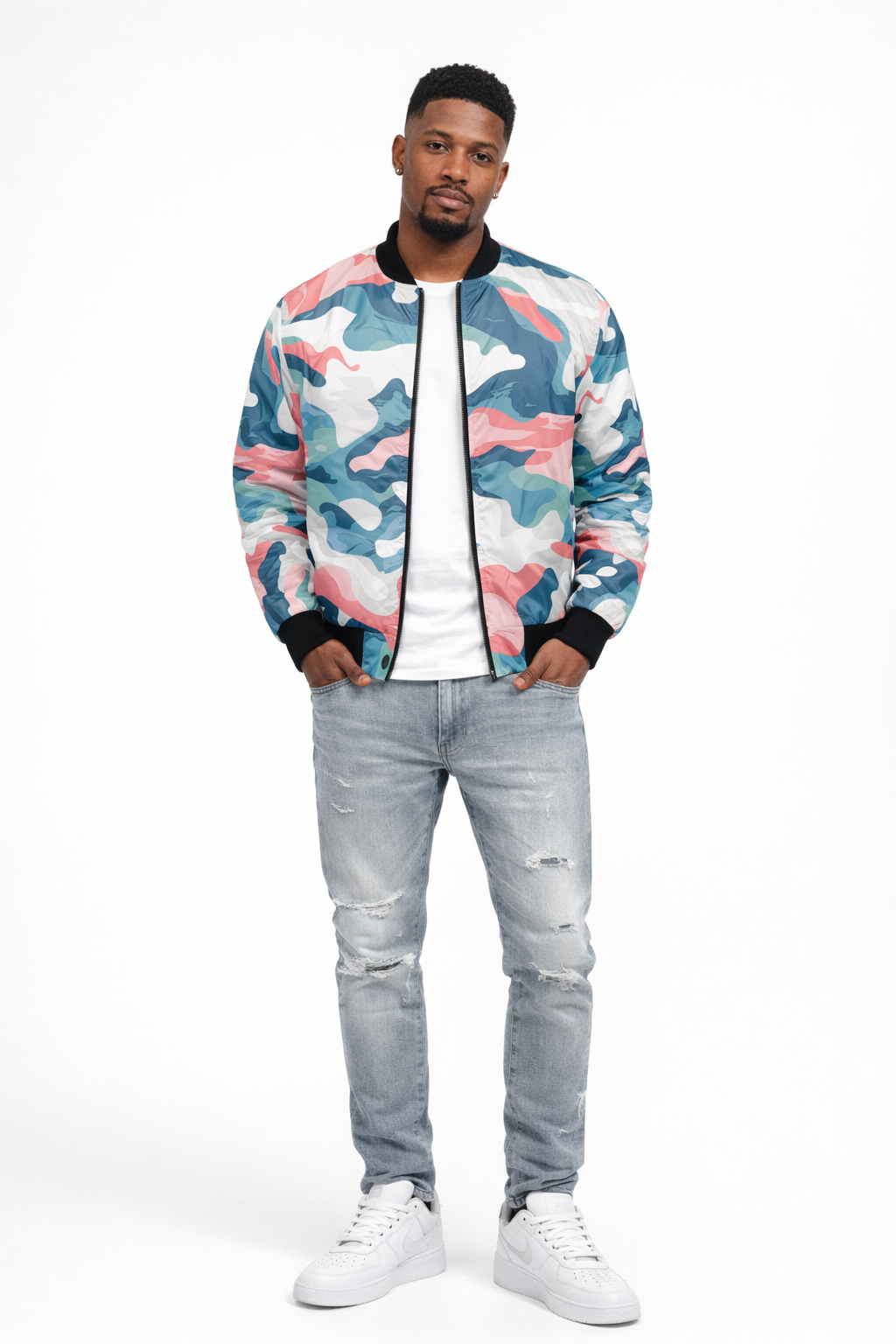 Aurora Camo Bomber Jacket — Multi-Color