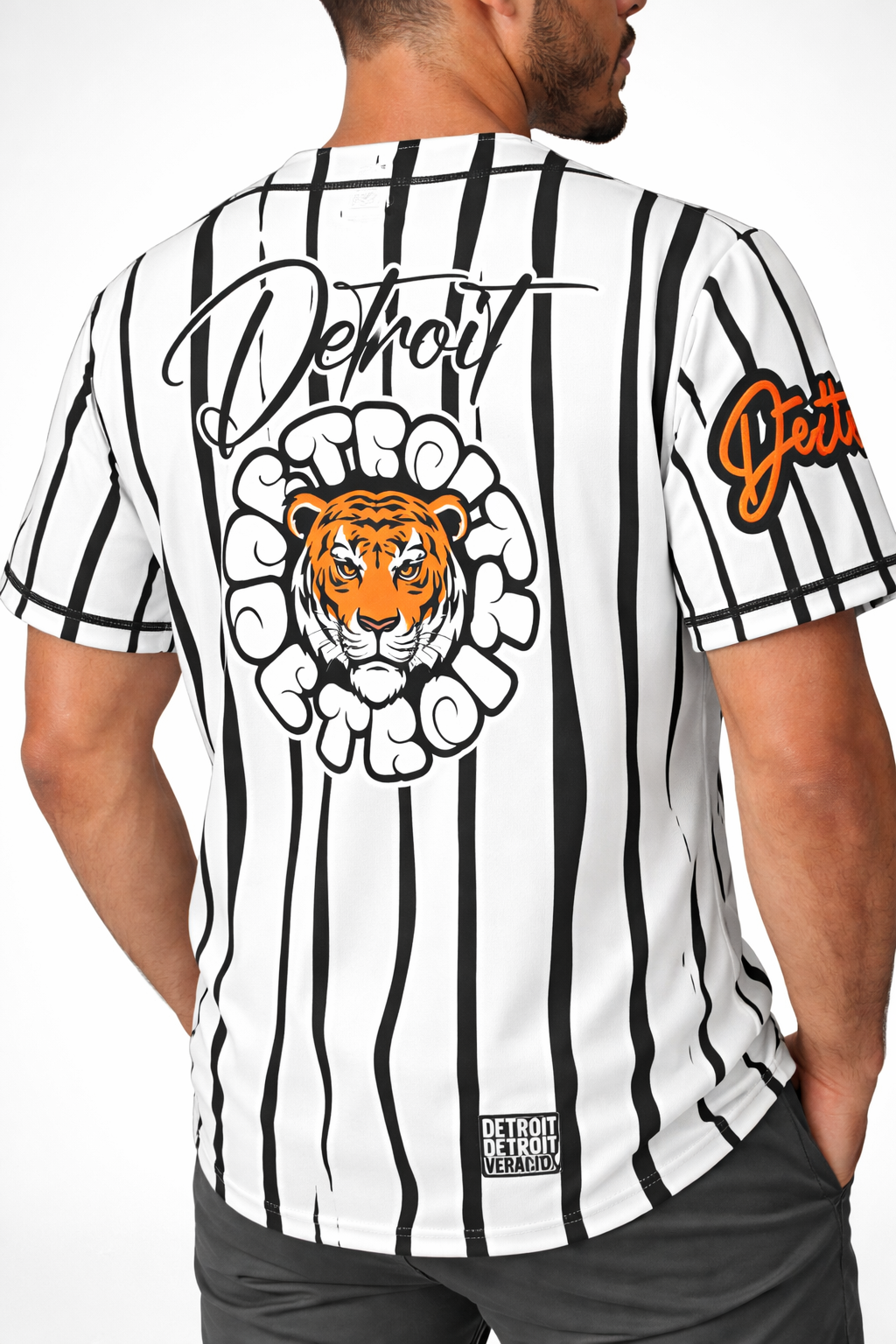 Detroit Tiger Baseball Jersey - Pinstripe Design