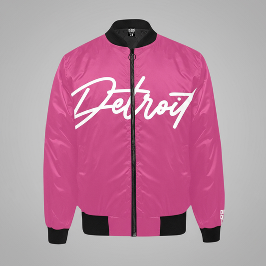 Pink Original Detroit Printed Bomber Jacket