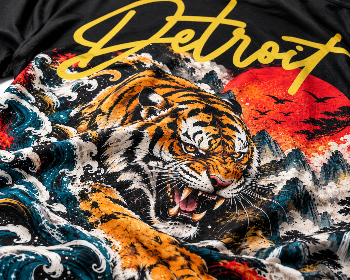 Detroit Tiger Wave Graphic T-Shirt