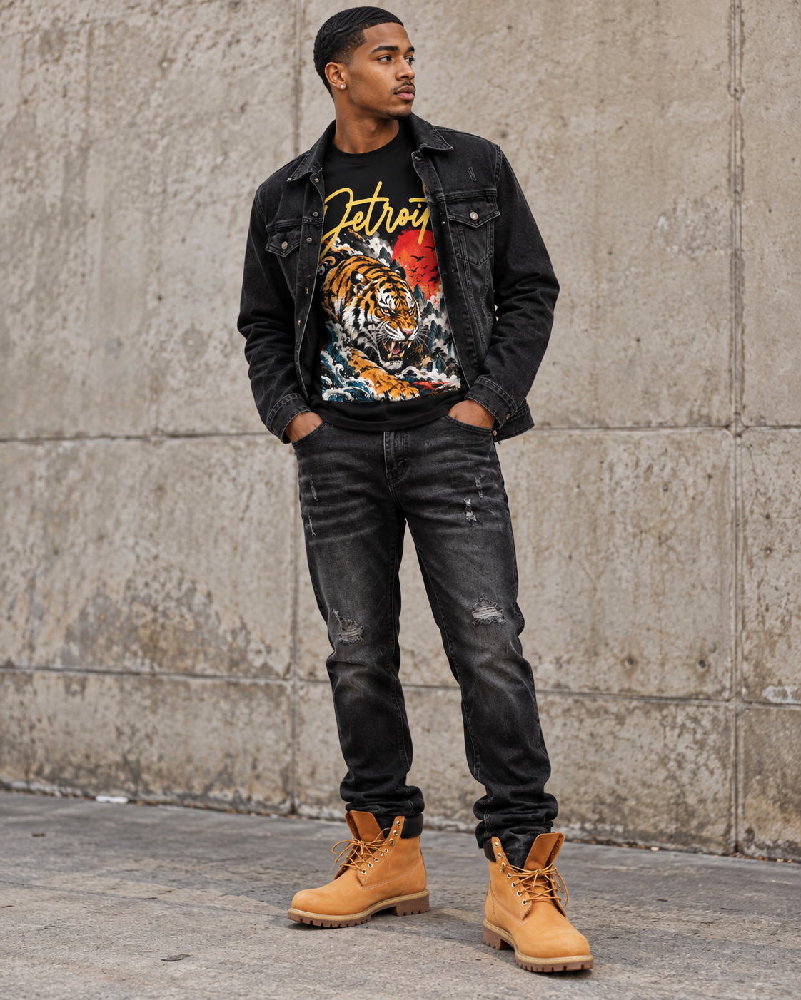 Detroit Tiger Wave Graphic T-Shirt