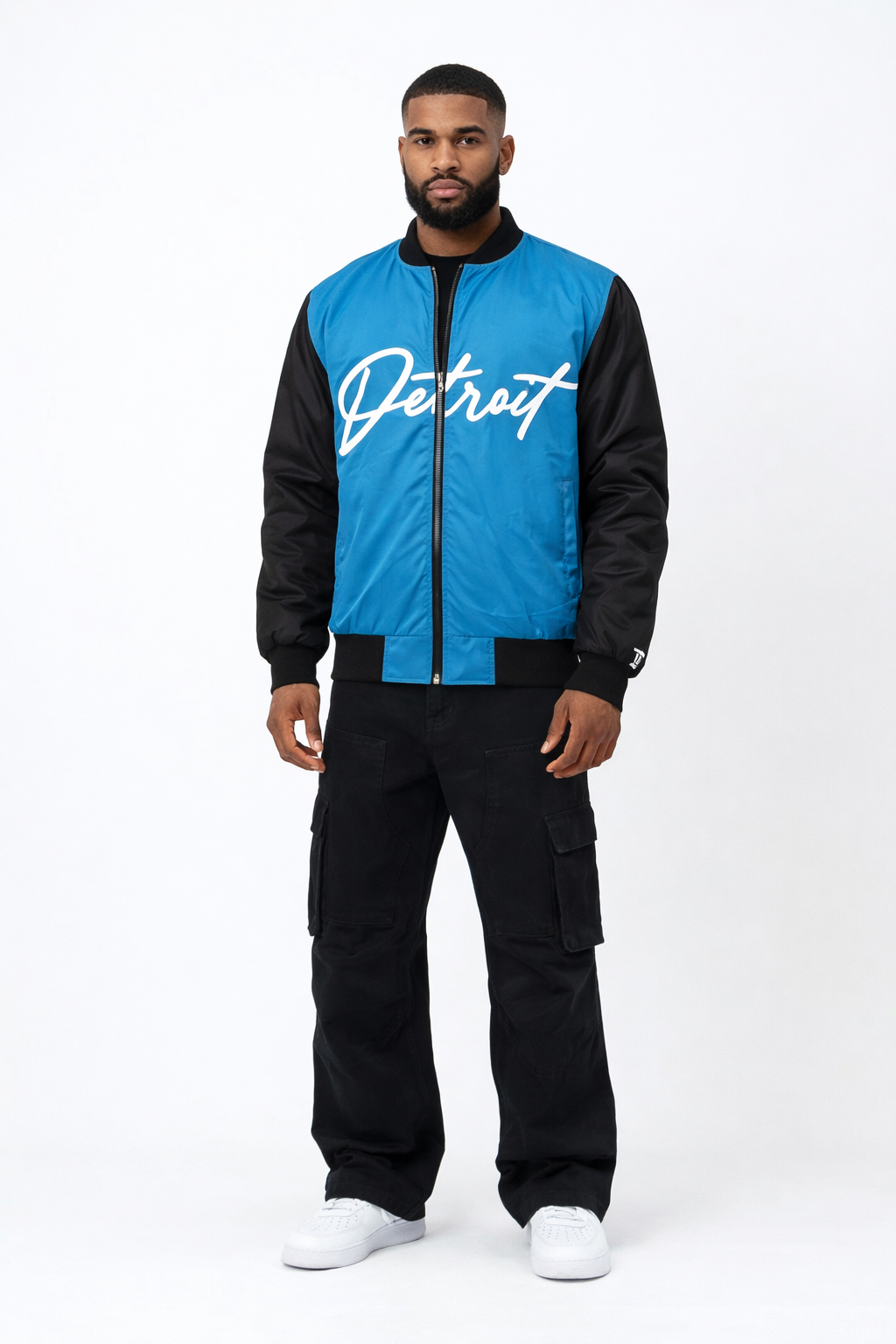 Detroit Lion Bomber Jacket - Blue & Black Edition Hooded Style