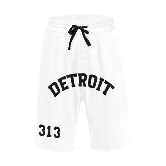 Detroit 313 Men's White Athletic Shorts