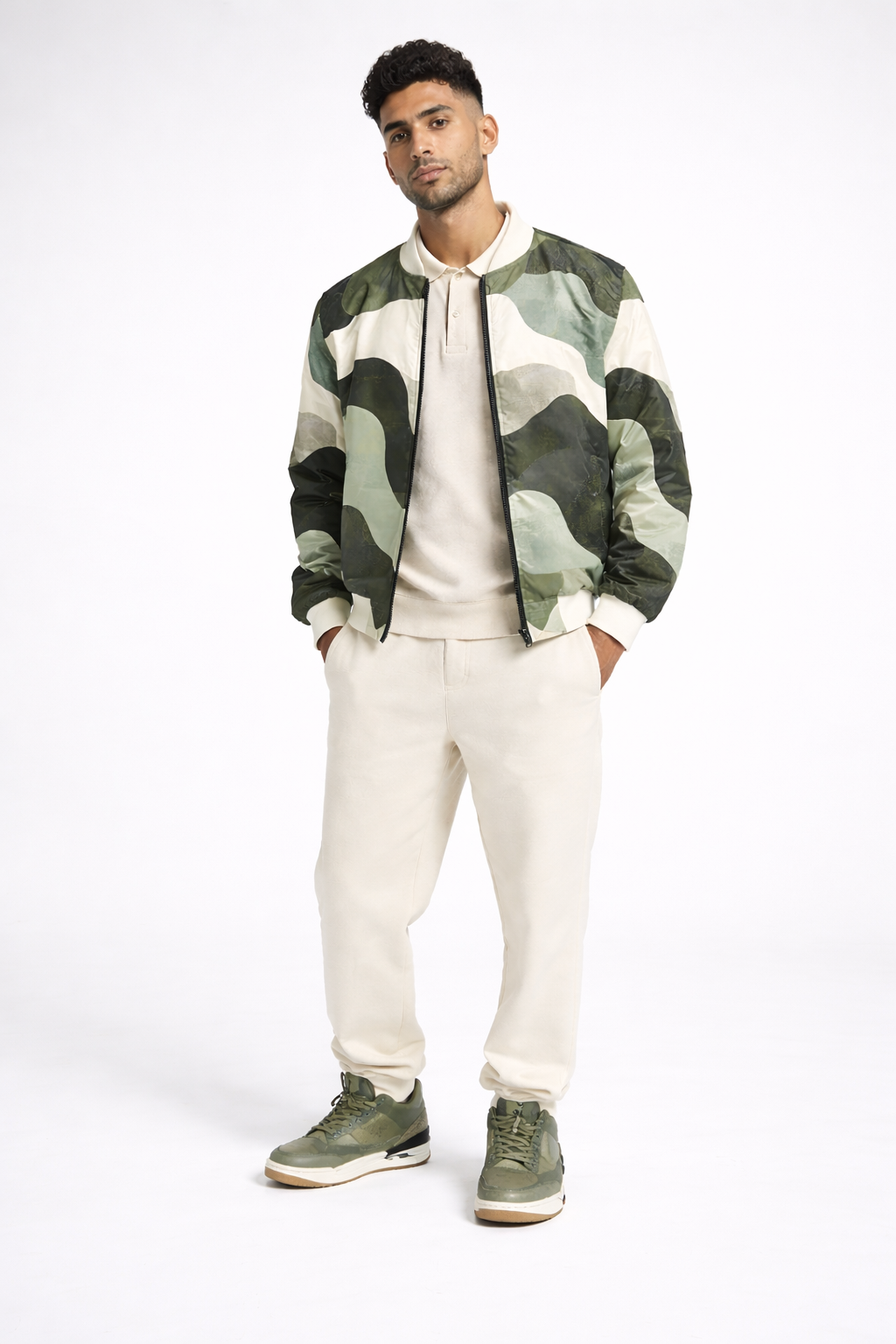 Michigan Earth-Tone Camo Bomber Jacket