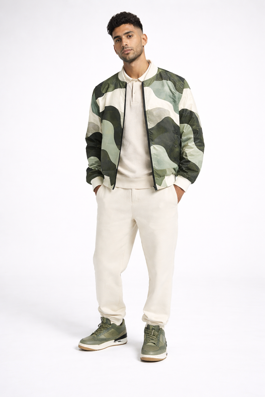 Michigan Earth-Tone Camo Bomber Jacket
