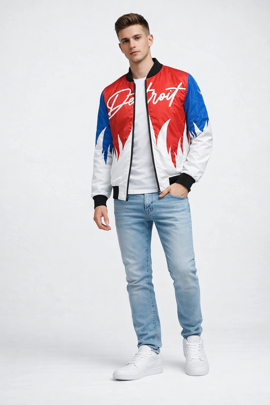 Detroit Firewave Bomber Jacket — Red, White & Blue Edition