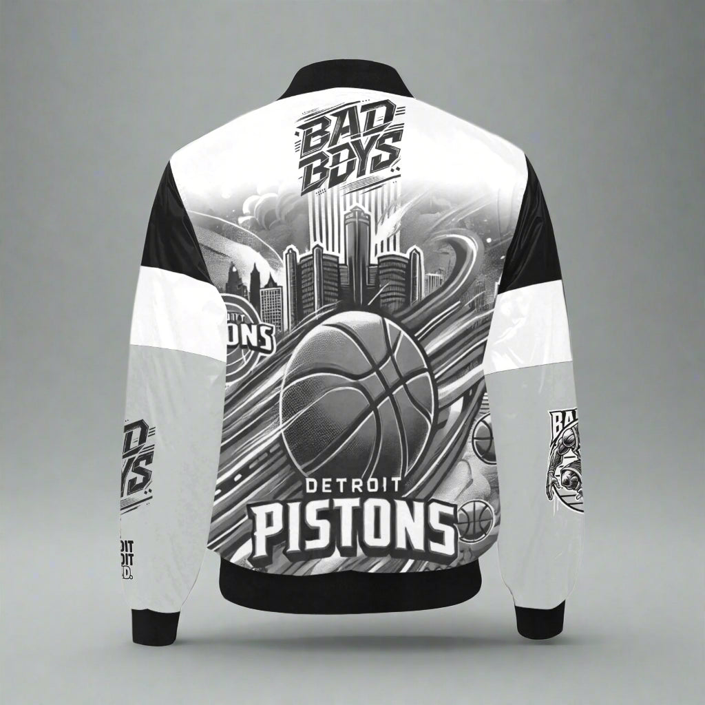 Detroit Pistons Bad Boys Bomber Jacket-Monochrome