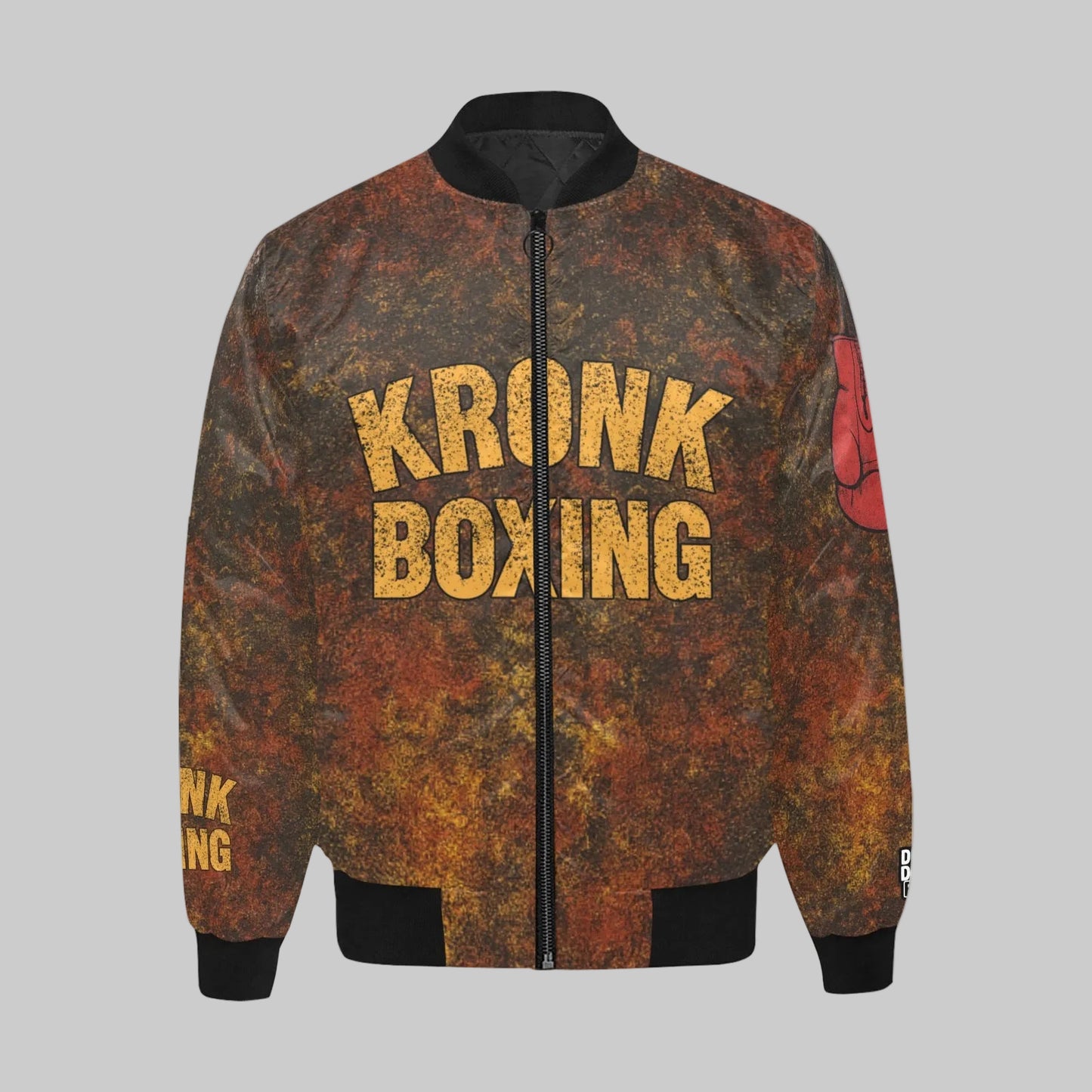 Kronk Boxing jacket with a textured design on a gray background