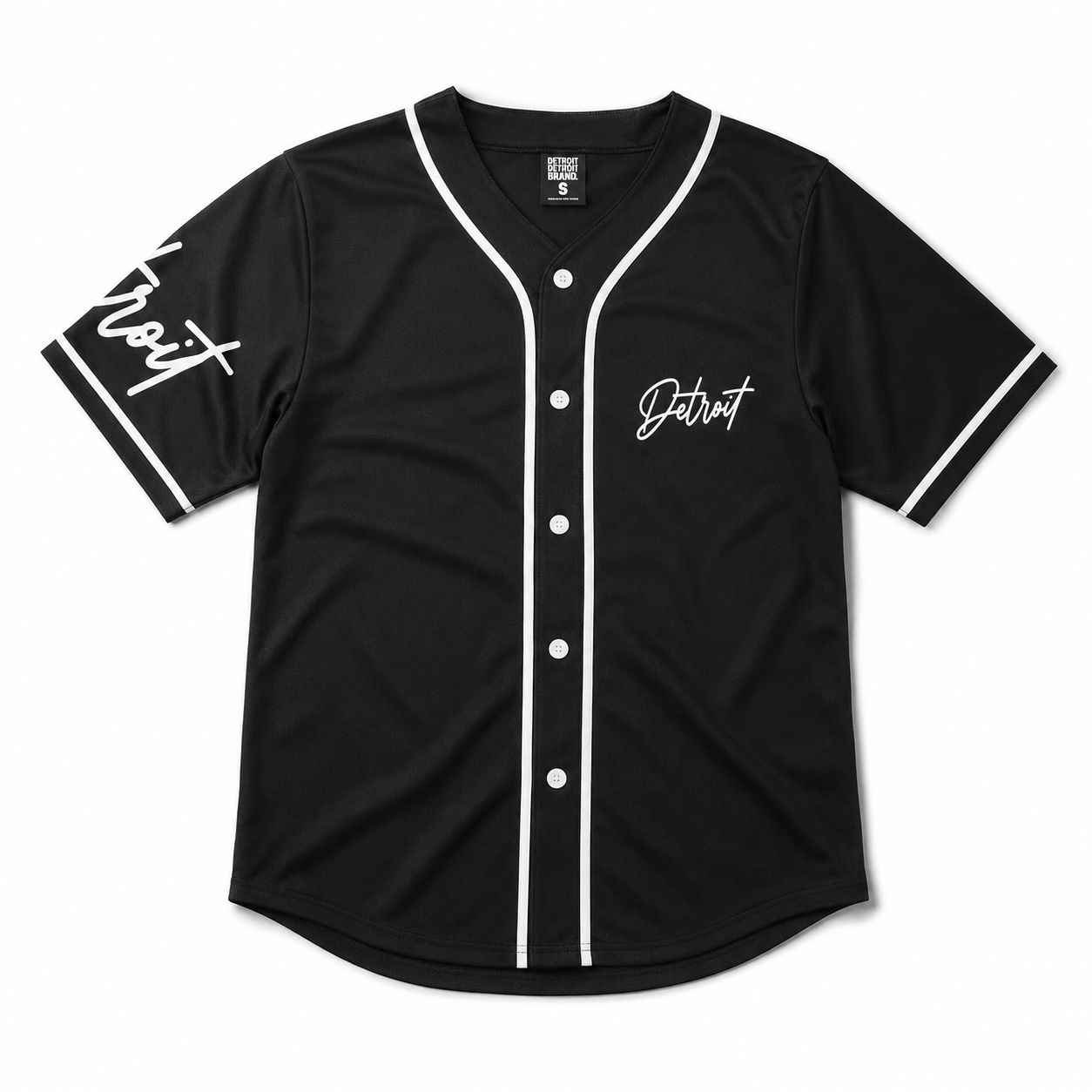 Detroit Baseball Jersey - Black Script Style Jersey