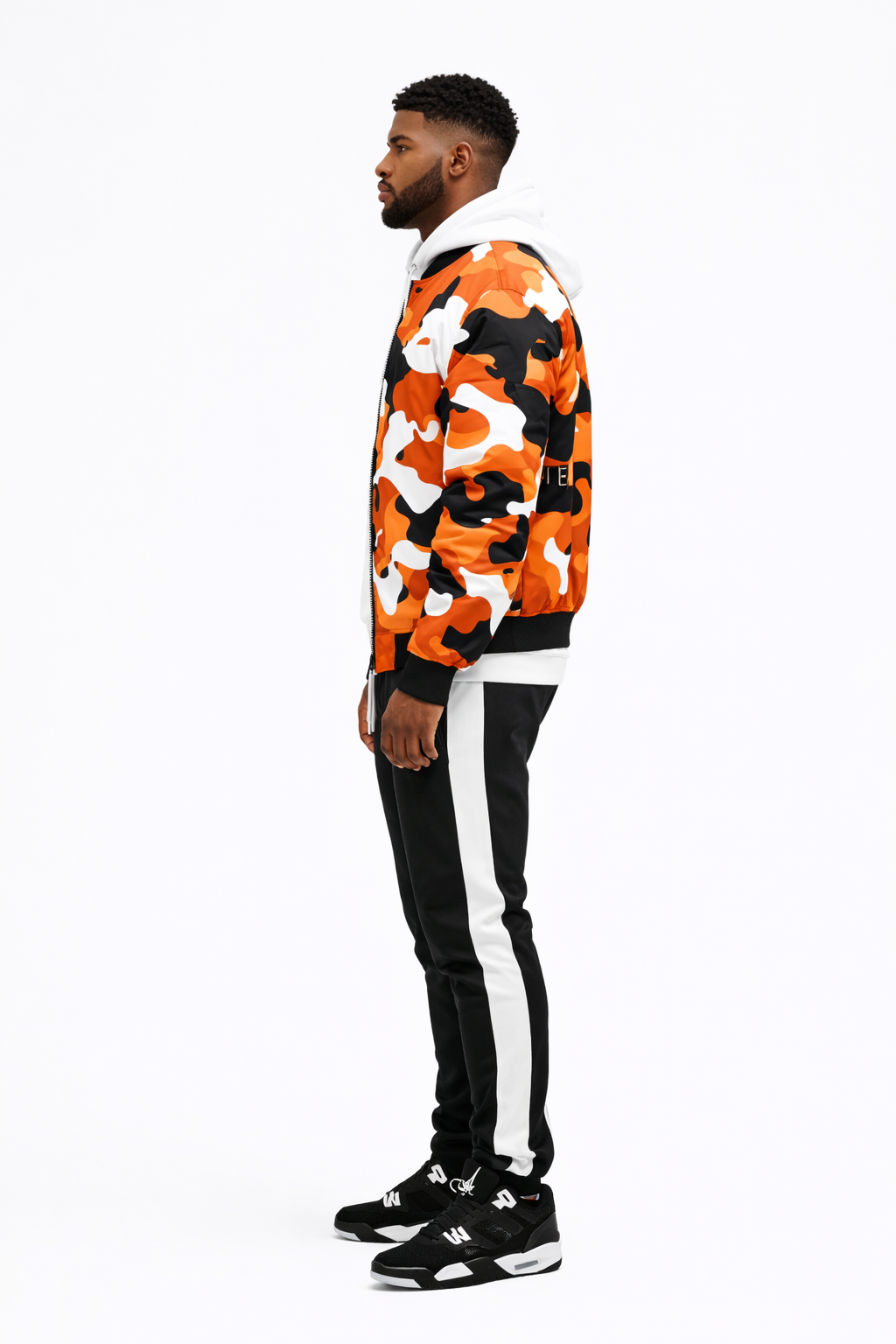 Orange Camo Bomber Jacket — All-Over Print