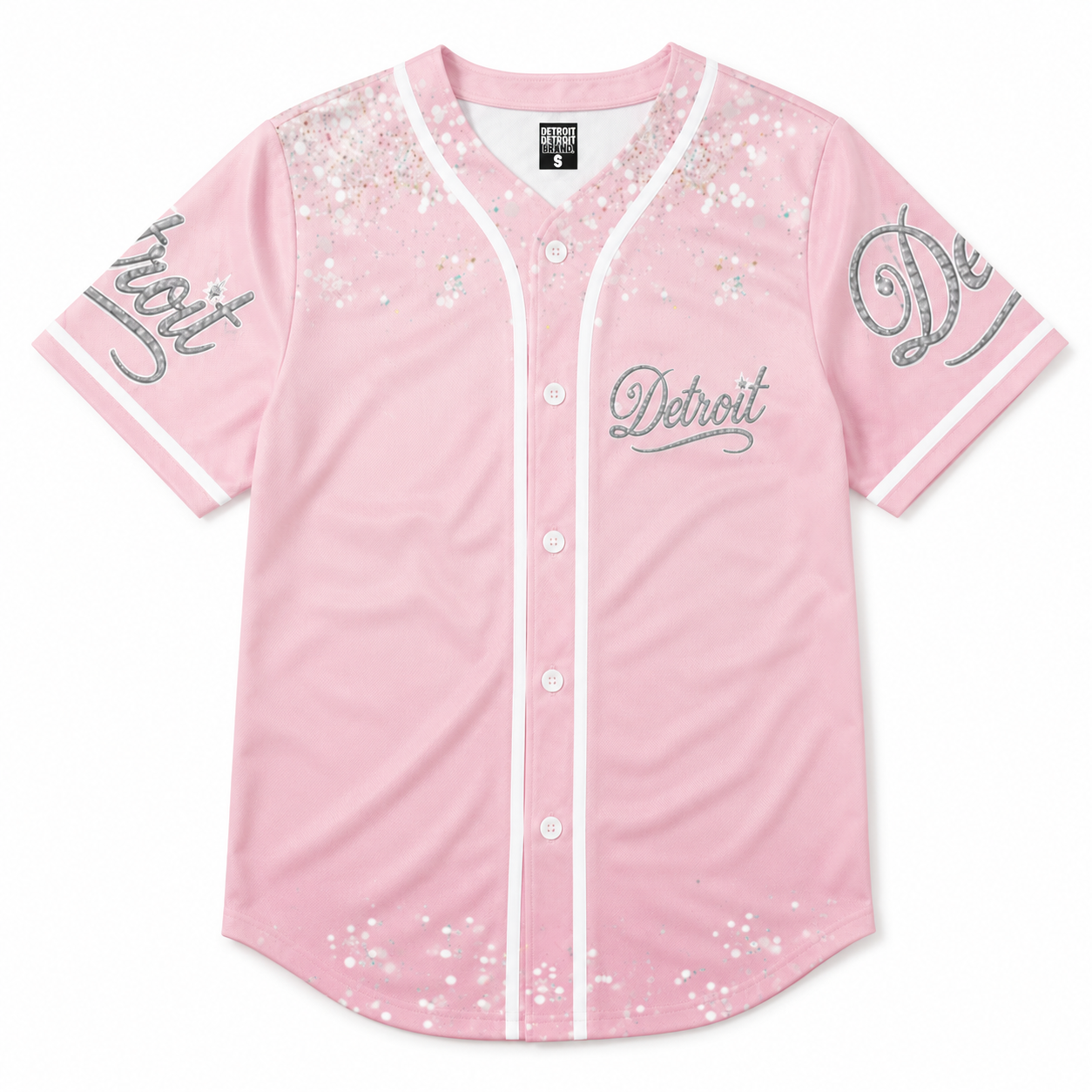 Detroit Pink Crystal Baseball Jersey – Women’s Edition