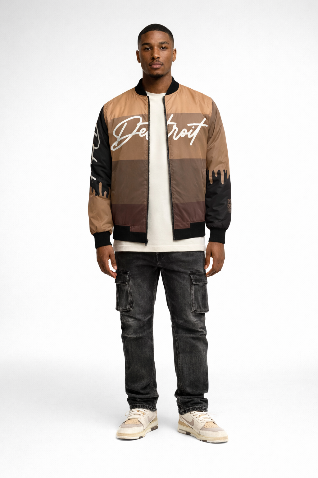 Detroit Drip Bomber Jacket — Earth Tone Edition - The Detroit Detroit Brand