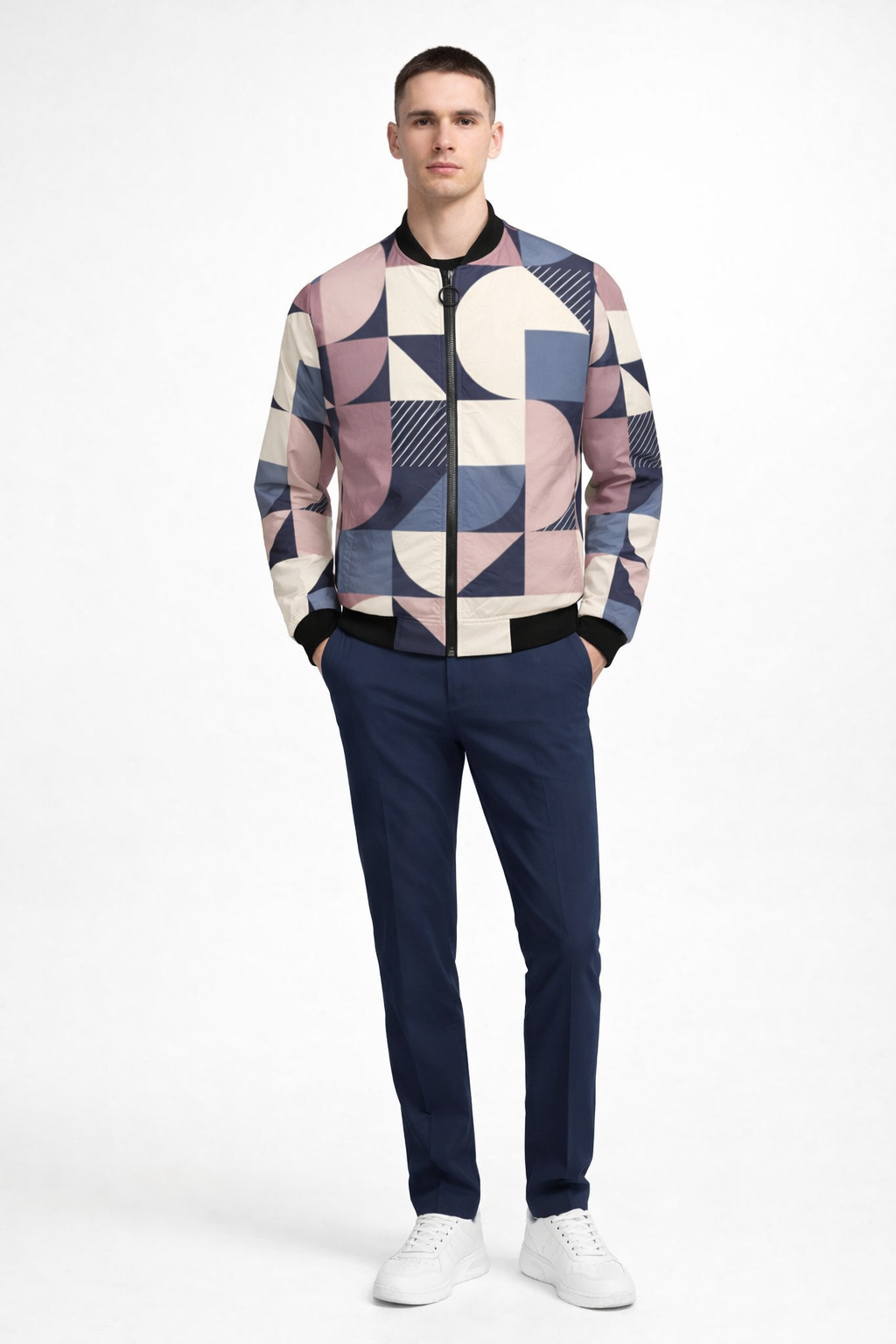 Modern Geometry Bomber Jacket — Detroit Collection