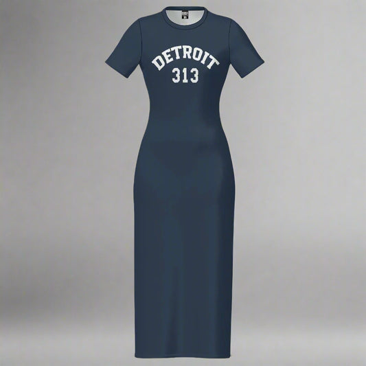 Navy  Detroit 313 Short Sleeve Body con Maxi Dress
