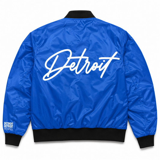 Detroit Signature Bomber Jacket - Classic Blue Edition | Stylish Detroit Bomber Jacket