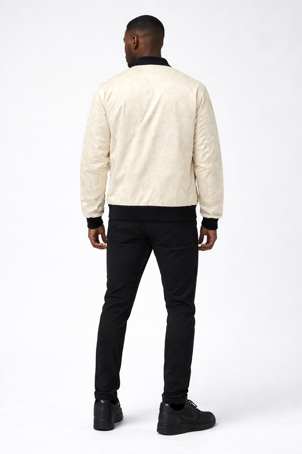 Cream Baroque Bomber Jacket — Luxury Streetwear