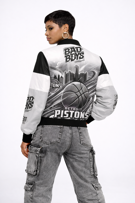 Detroit “Bad Boys” Bomber Jacket — Monochrome Edition