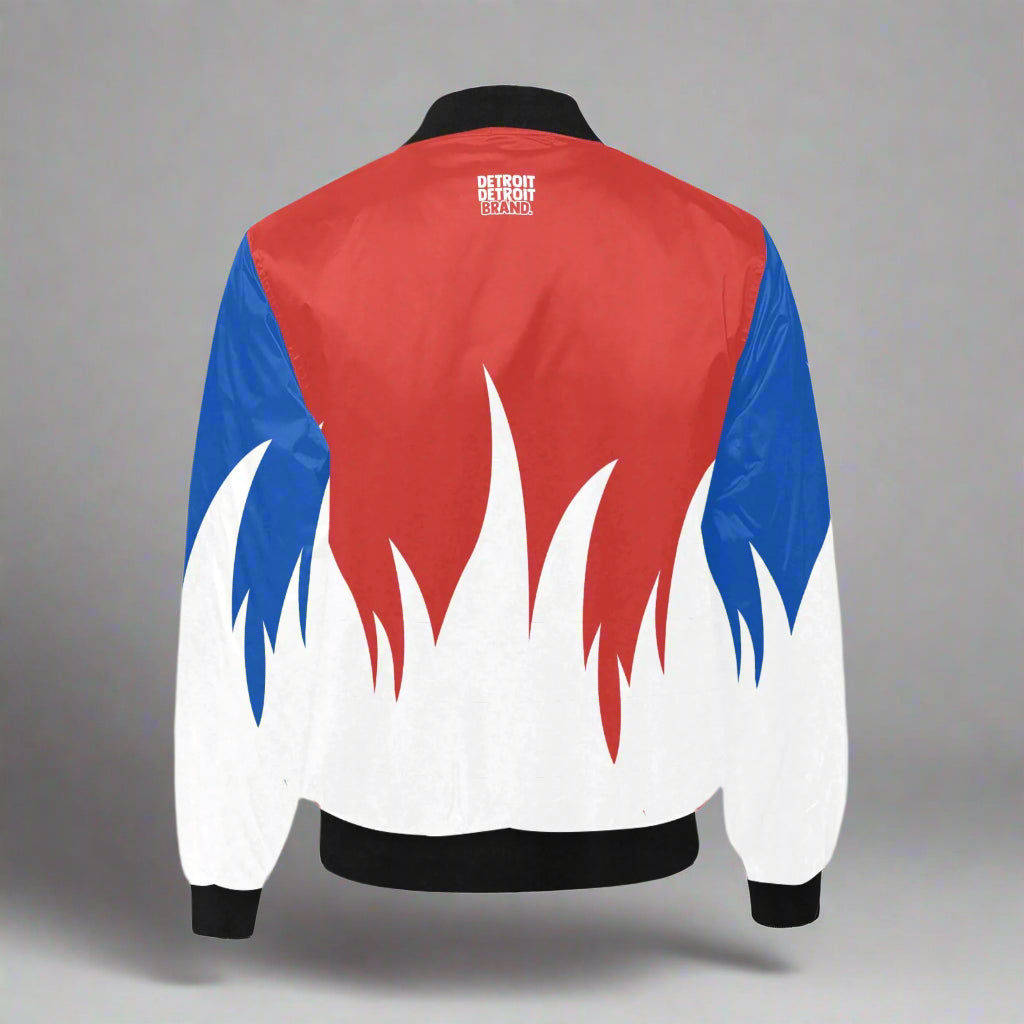 Detroit Flame All Over Print Bomber Jacket for Men