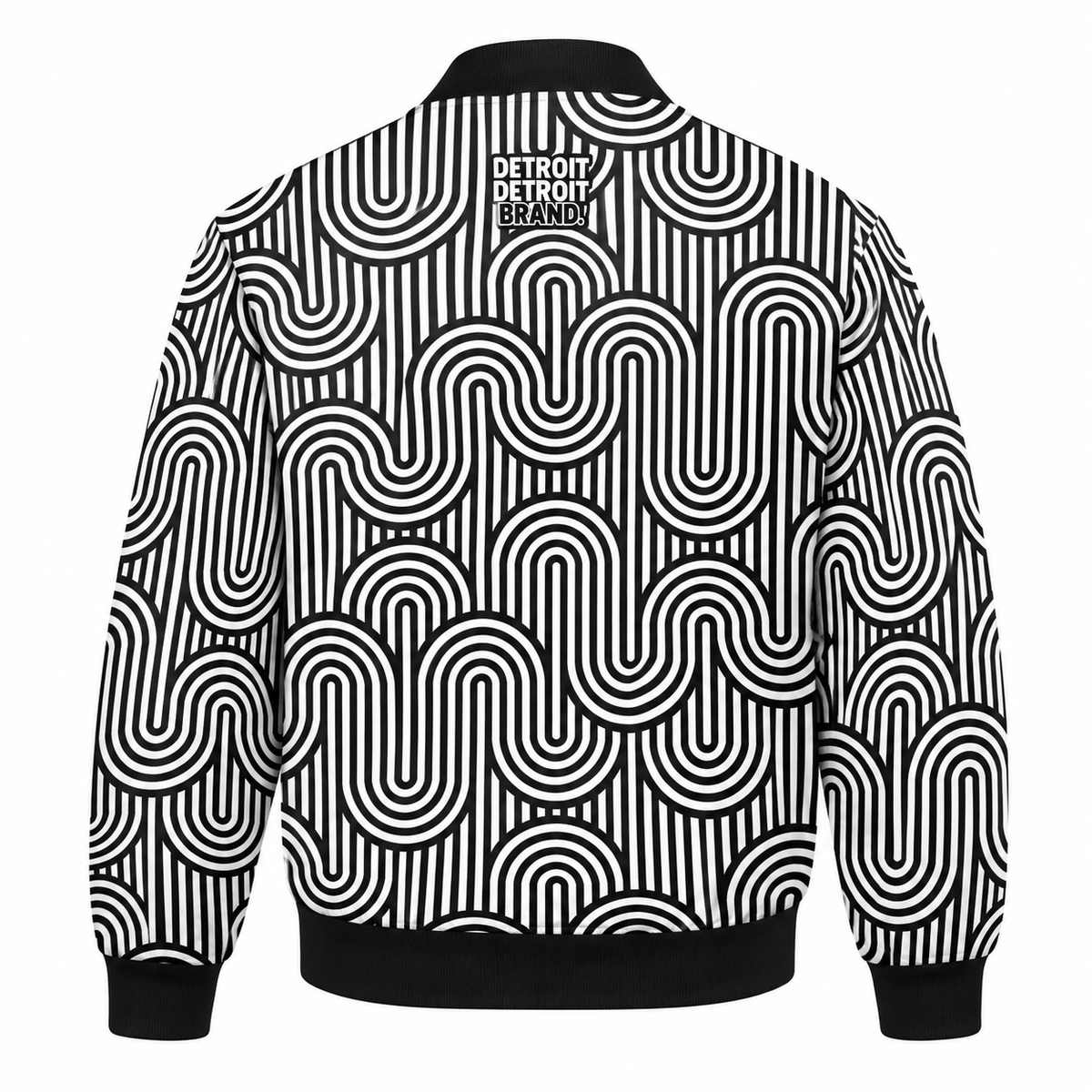 Detroit Monochrome Pattern bomber jacket, back view