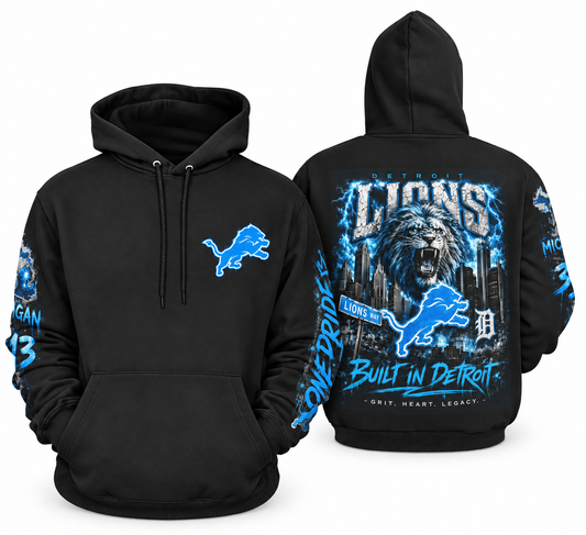 Detroit Lions Built in Detroit Graphic Hoodie