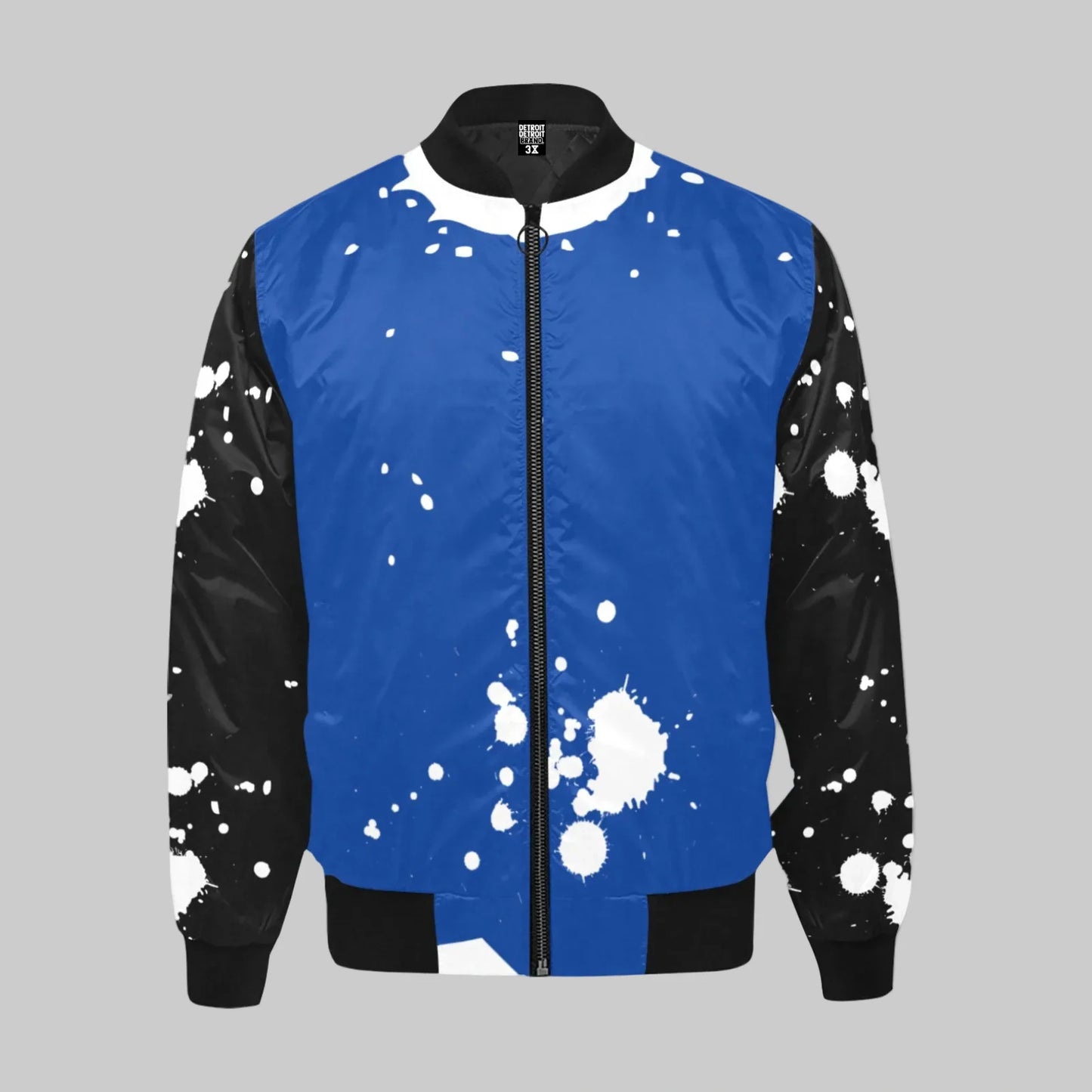 Detroit Splatter Bomber Jacket – Royal Blue & Black