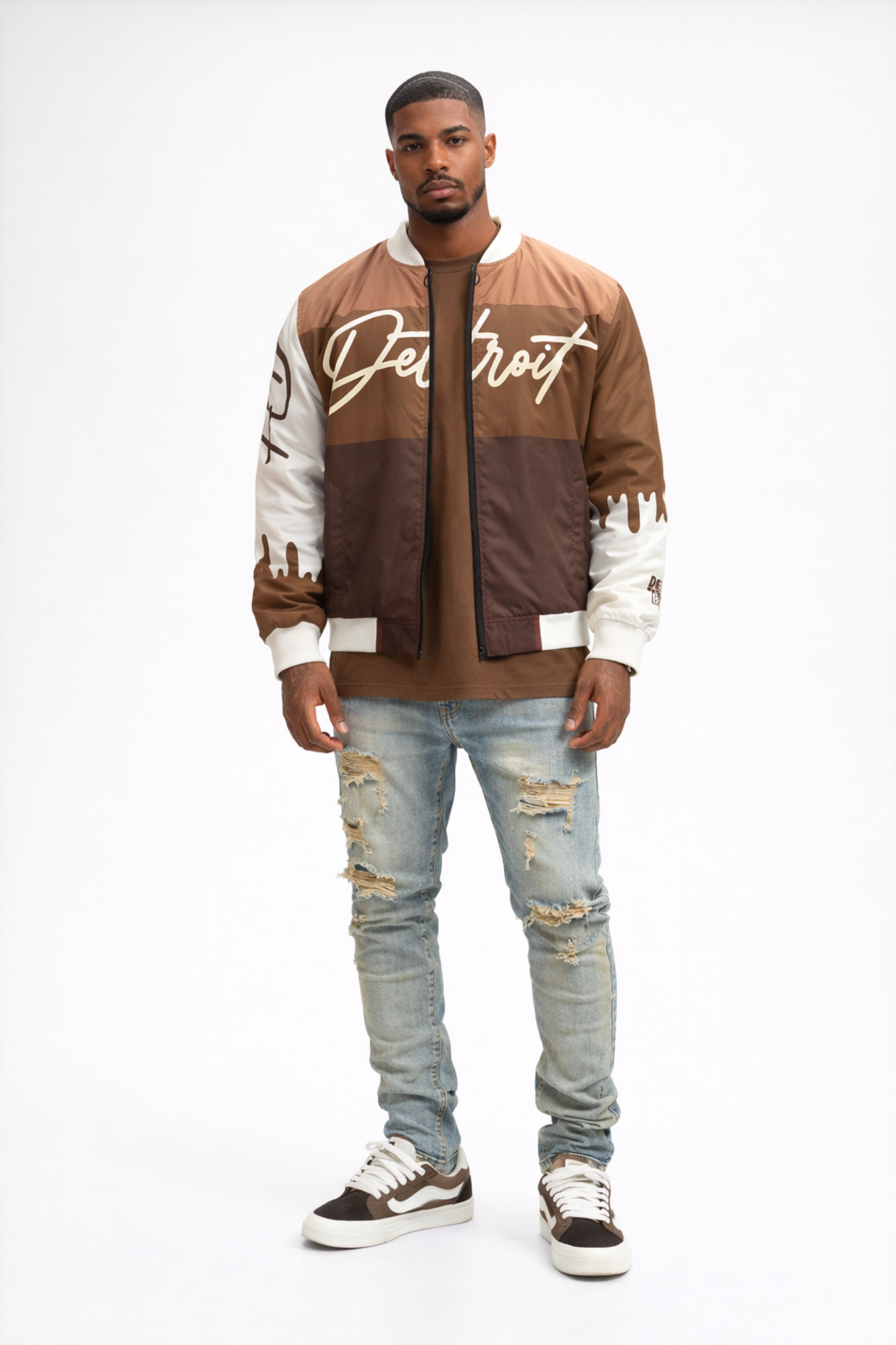 Detroit Drip Bomber Jacket — Neutral Tones Edition