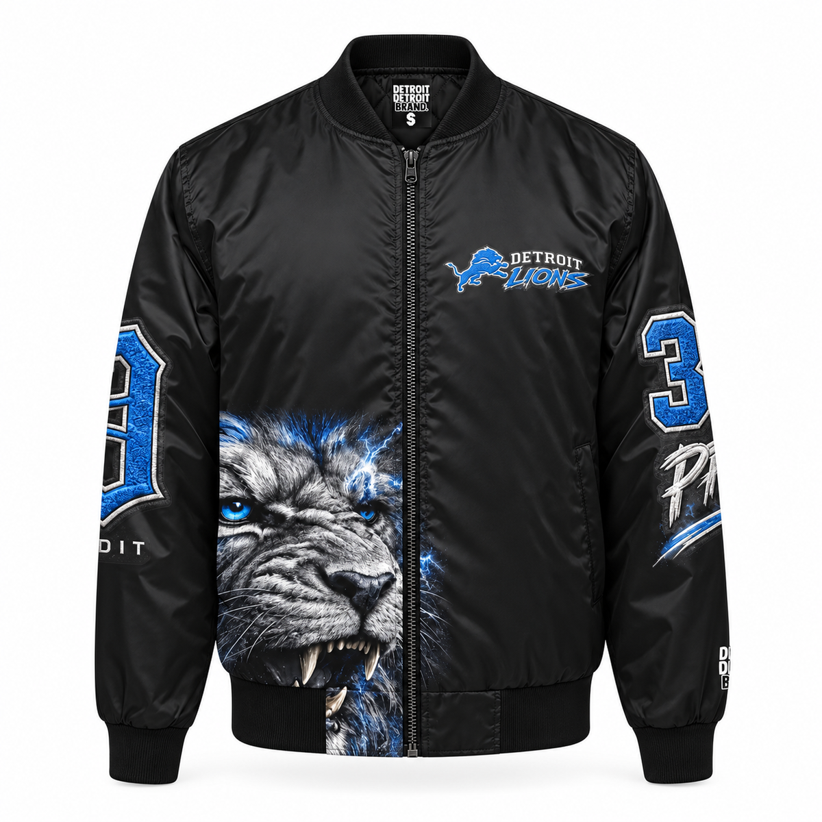 Detroit One Pride Lions Bomber Jacket – Black