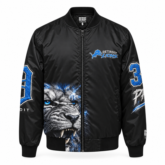 Detroit One Pride Lions Bomber Jacket – Black