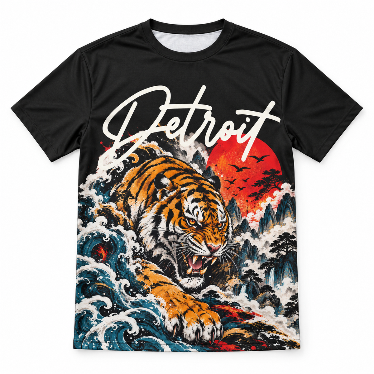 Detroit Tiger Wave Graphic T-Shirt