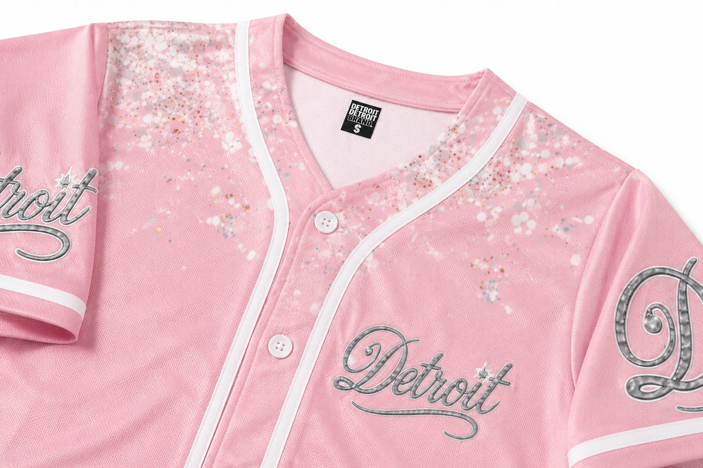 Detroit Pink Crystal Baseball Jersey – Women’s Edition