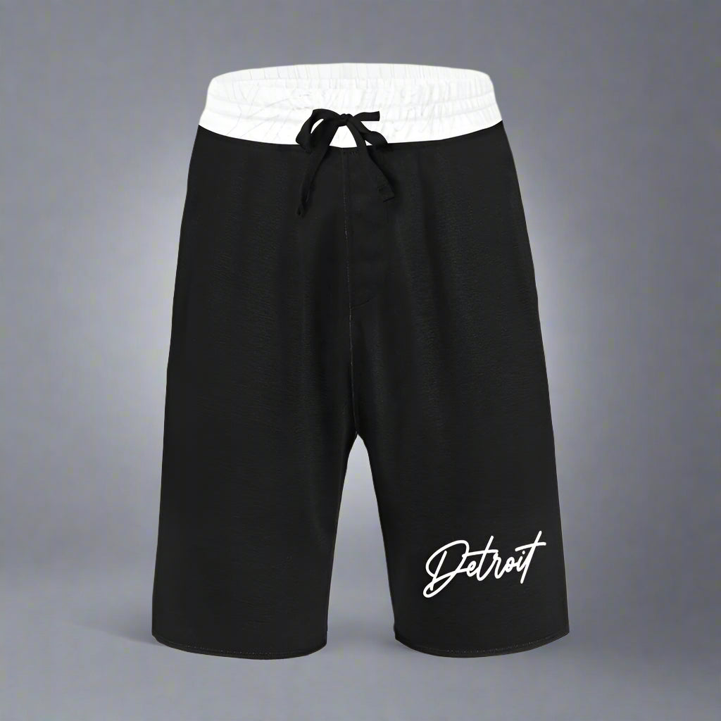 Detroit Signature Script All Over Print Mens Shorts