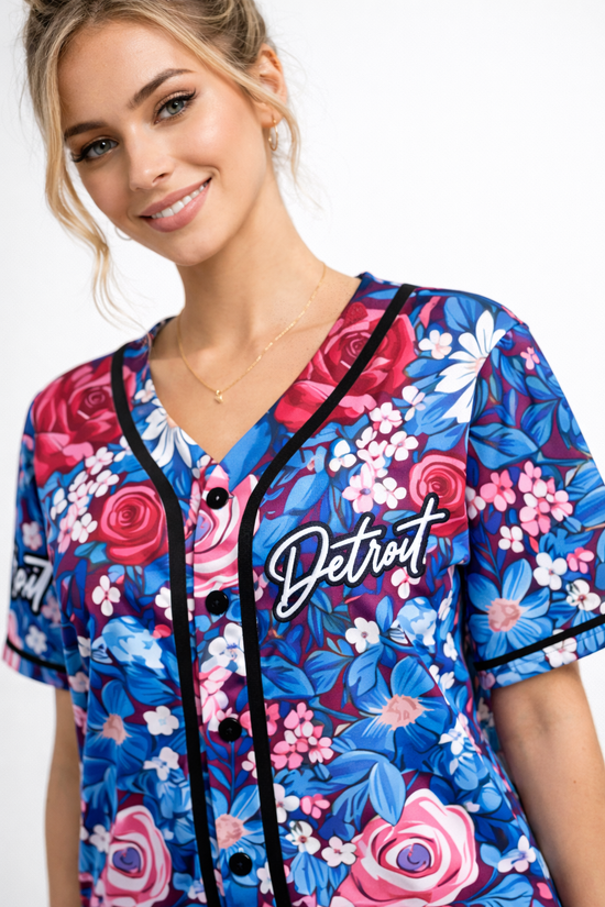 Detroit Floral Baseball Jersey