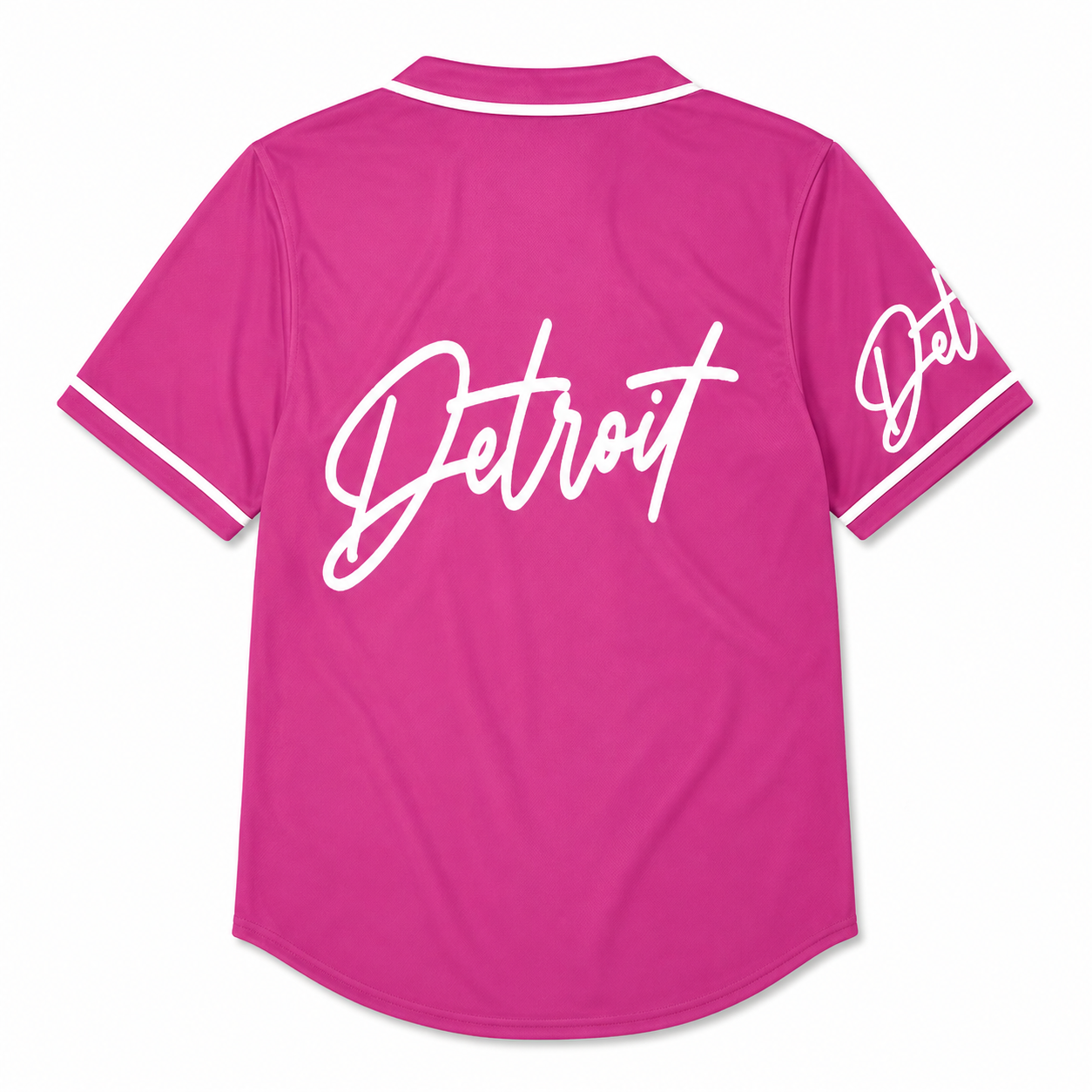 Detroit Pink Baseball Jersey - Women's Script Style