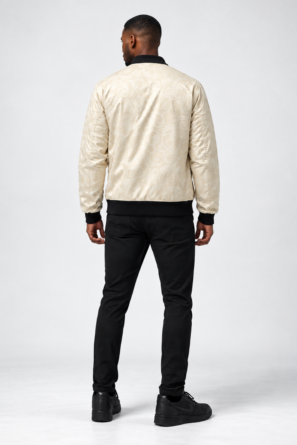 Detroit Ivory Paisley Bomber Jacket