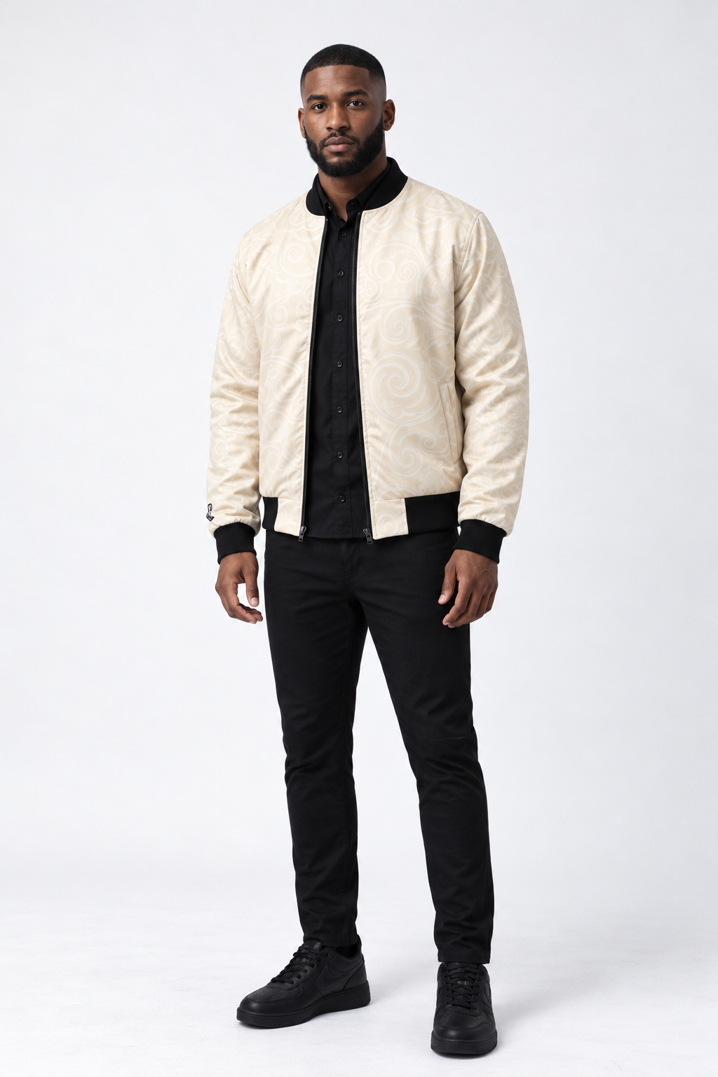 Detroit Ivory Paisley Bomber Jacket