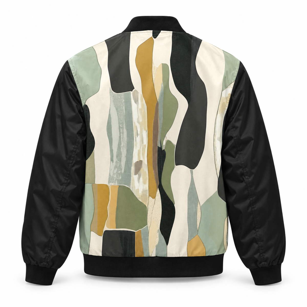 Abstract Terrain Bomber Jacket – Black