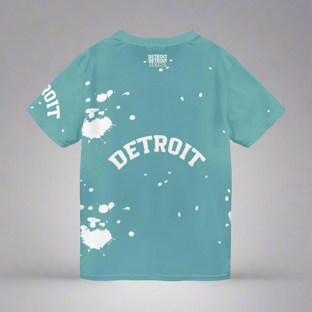 Bold Paint Splatter Detroit Varsity All Over Print Mens T-shirt
