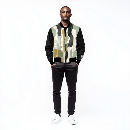 Camo Patchwork All Over Print Men’s Bomber Jacket