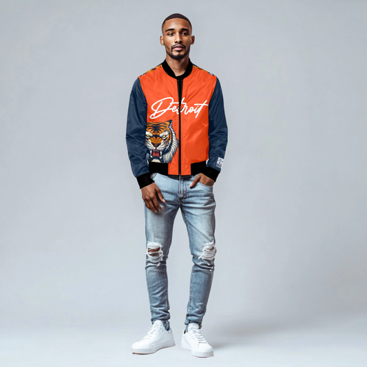 Detroit Roaring Tiger Face Bomber Jacket