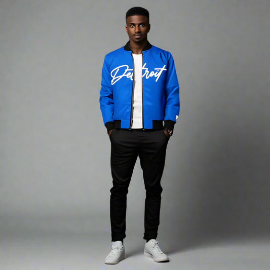 Detroit Signature Bomber Jacket – Blue Classic Style