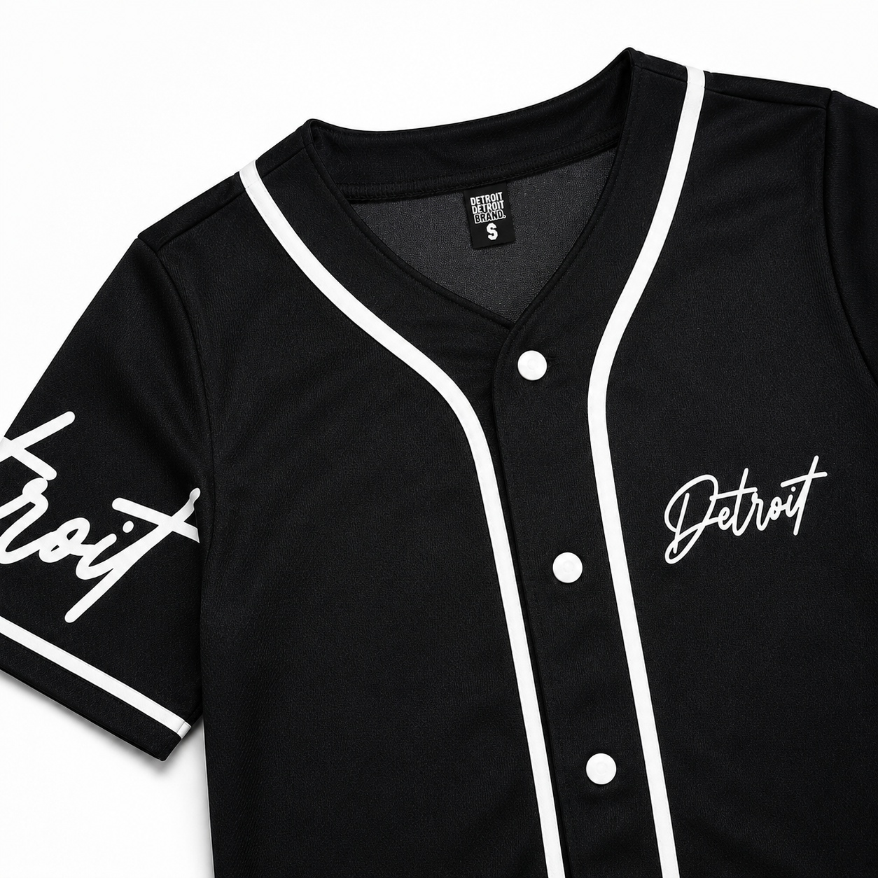 Detroit Baseball Jersey - Black Script Style Jersey